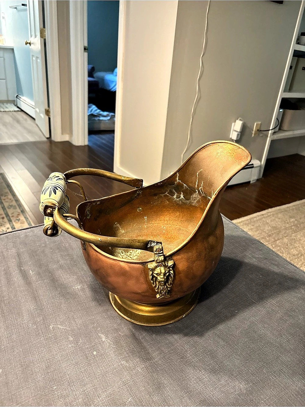 Copper-Tone Serving Pitcher with Painted Handle - Picture 2 of 6